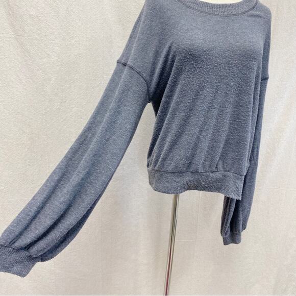 Free People Beach TGIF Pullover Sweater In Slate Gray Size Small - Picture 9 of 13